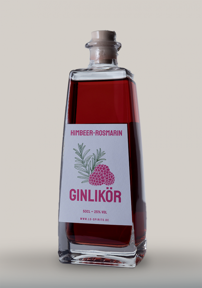Himbeer-Rosmarin-Ginlikör